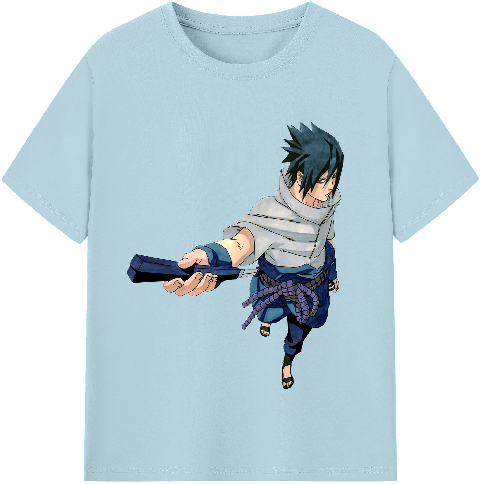 （画像用） NARUTO -ナルト- うちは サスケ Uchiha Sasuke 綿100％半袖Tシャツ（フロントプリント）